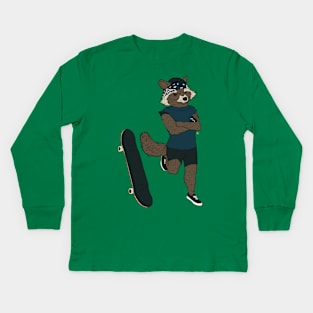 Raccoon Guardian Kids Long Sleeve T-Shirt